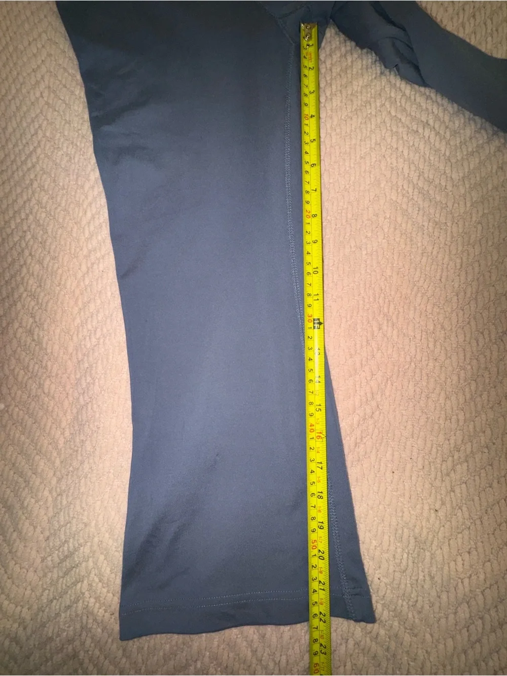 Alo Yoga Airbrush Crop Flare Leggings Gray Pink Foldover Waist Size M